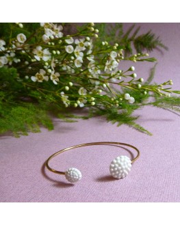 Bracelet double Gouttes - fond fleurs