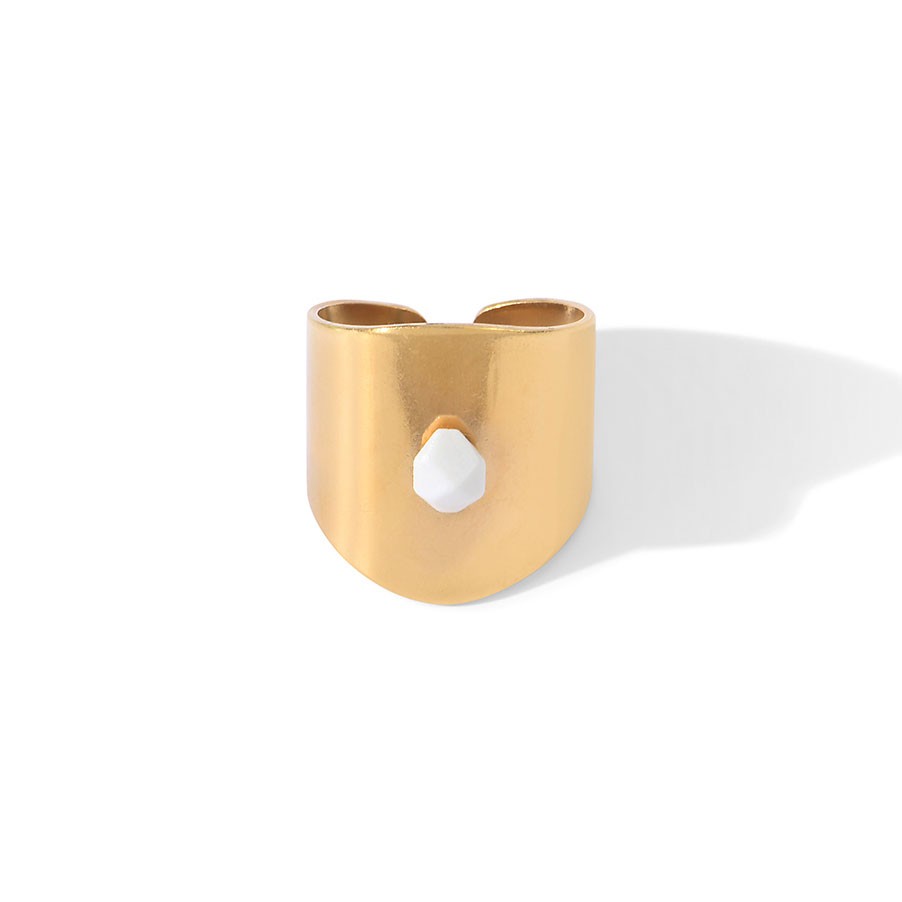 Bague Sunset GM en porcelaine et métal doré