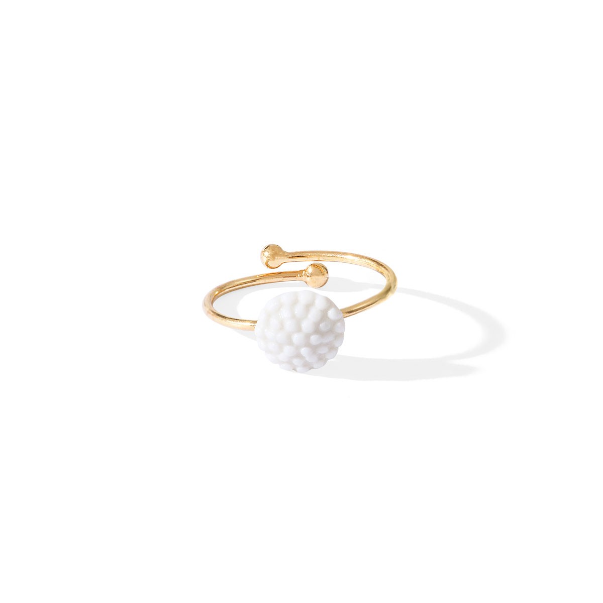 Bague Gouttes en porcelaine et métal doré à l'or fin