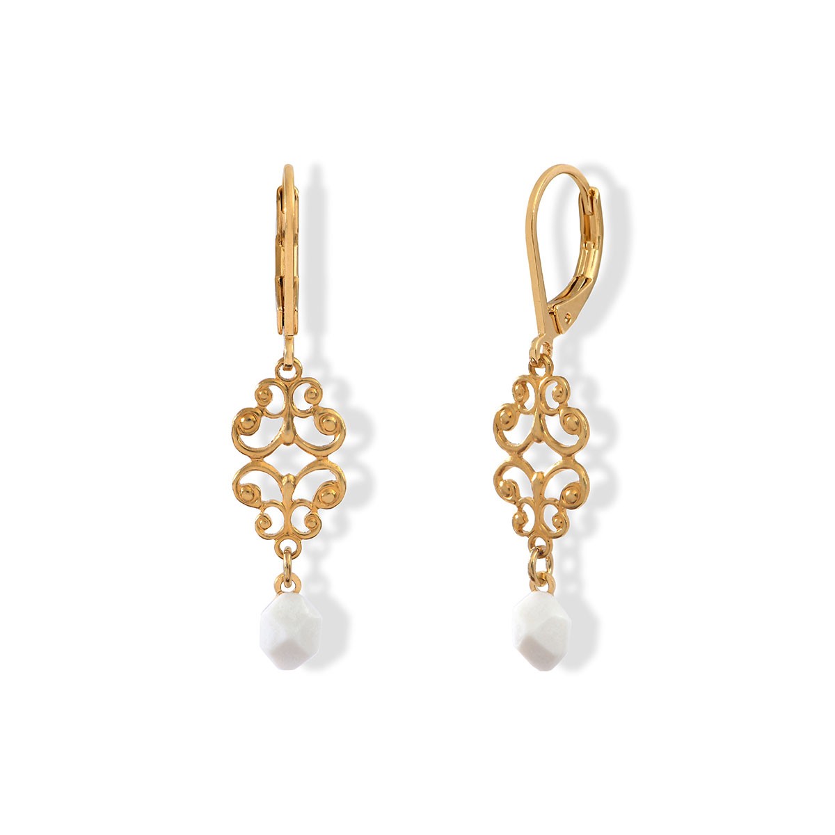 Dormeuses Lili Sunset 2 en porcelaine et métal doré