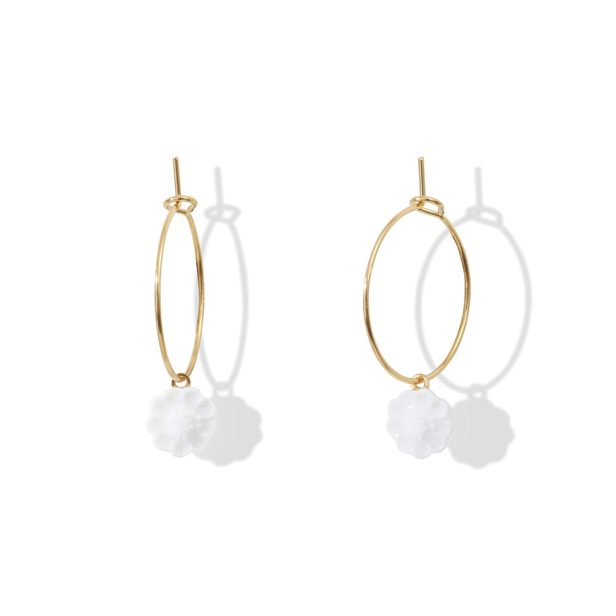 Créoles Jardin en porcelaine et métal doré