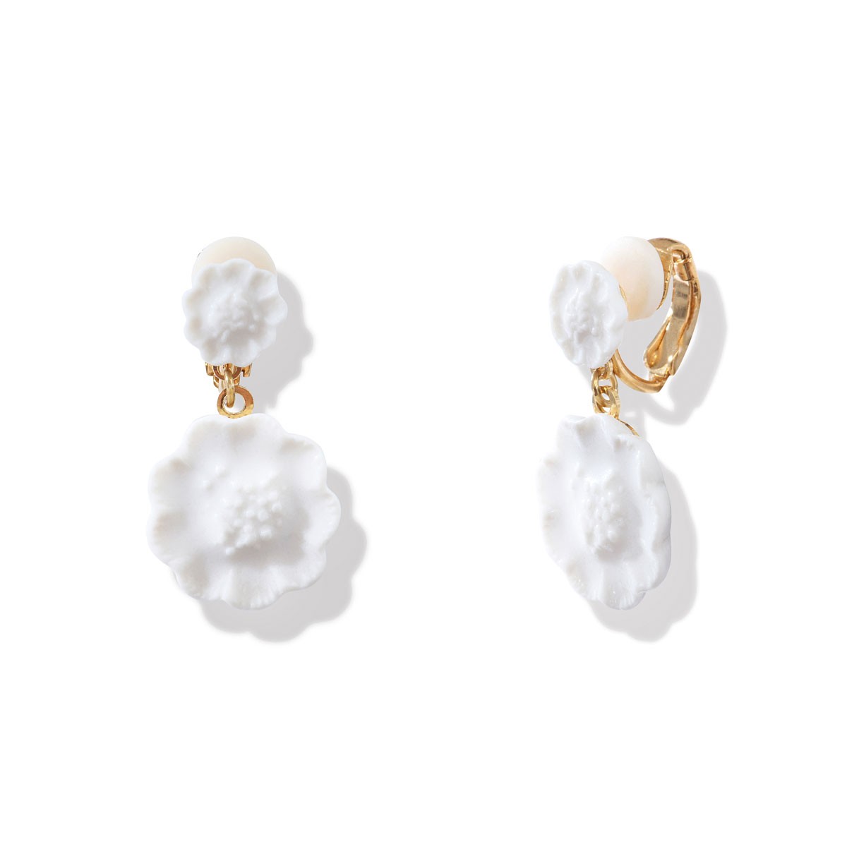 Boucles Jardin duo clip en porcelaine
