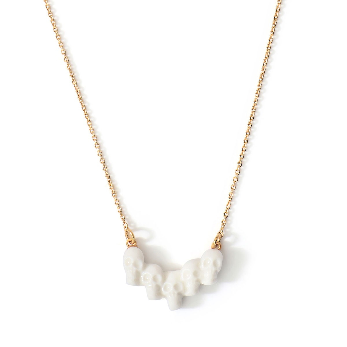 Collier Catacombes en porcelaine et métal doré