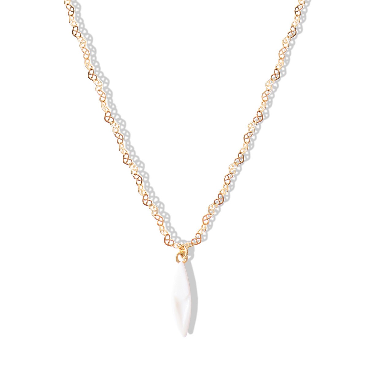 Collier Pétale en porcelaine et métal doré à l'or fin