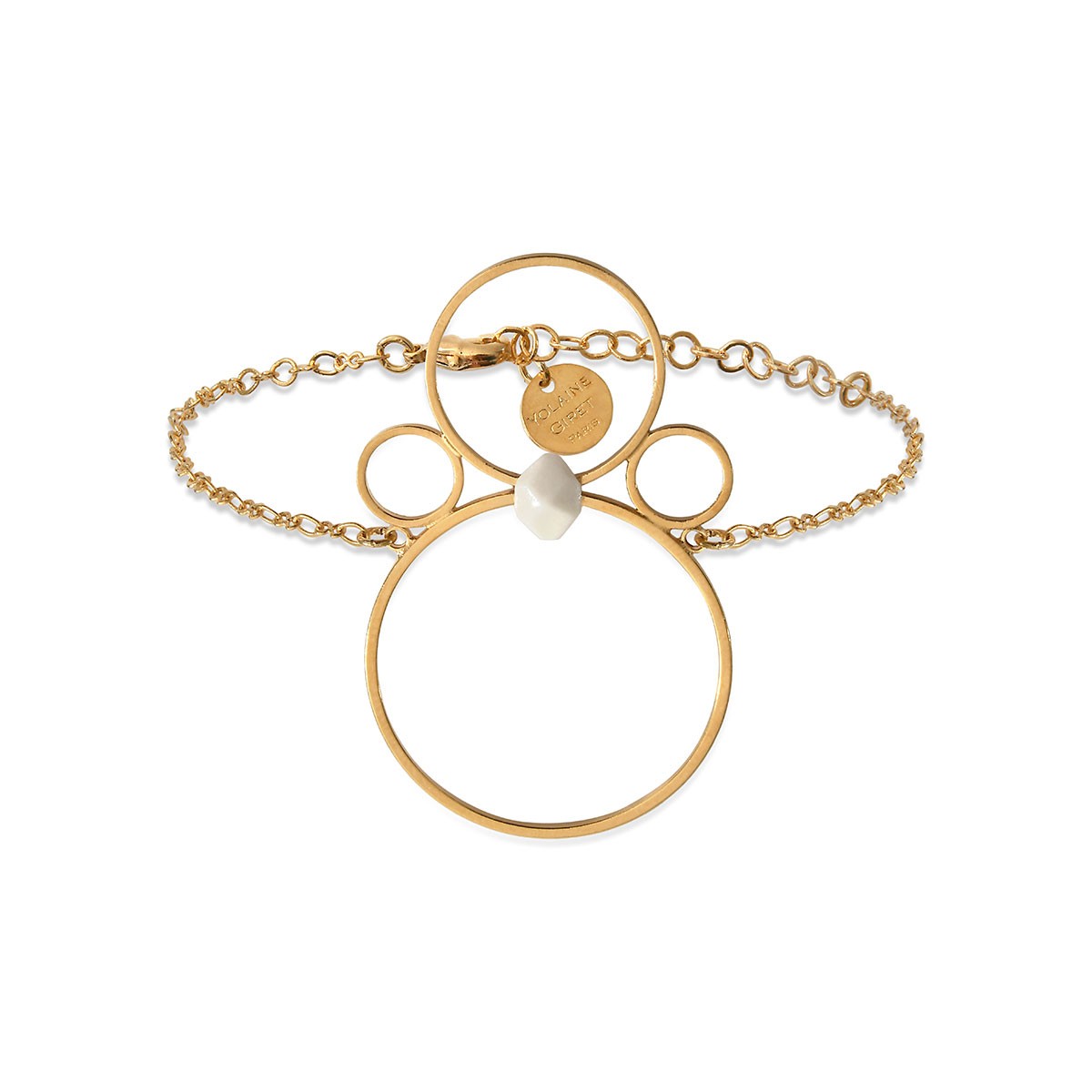Bracelet Sunrise Totem en porcelaine et volutes de métal doré