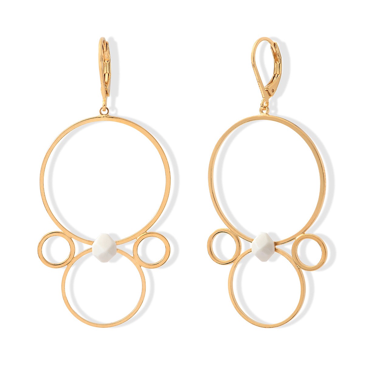 Dormeuses Sunrise Totem en porcelaine et métal doré