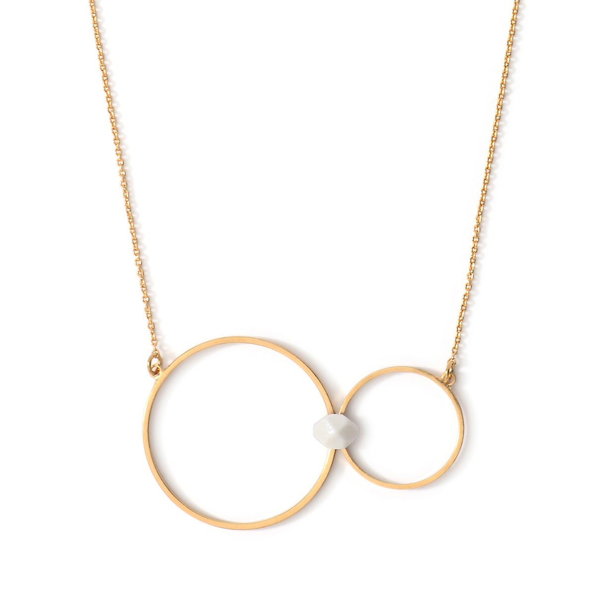 Pendentif collier Sunrise 18_28_H en porcelaine et métal doré