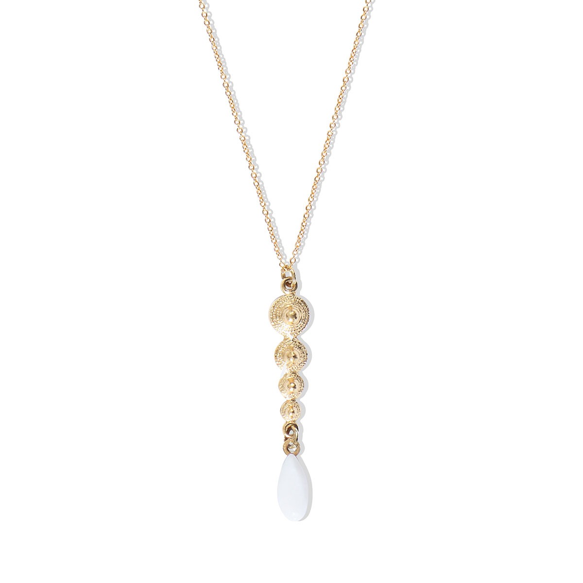 Pendentif collier Byzance en porcelaine et métal doré