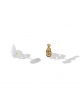 Boucles d'oreilles Byzance asymétriques en porcelaine et métal doré