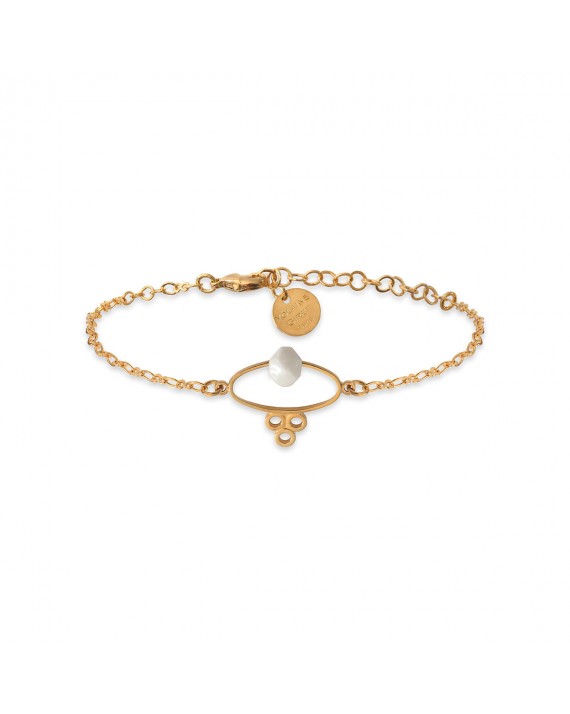 Bracelet Ashley chaîne en porcelaine et métal doré