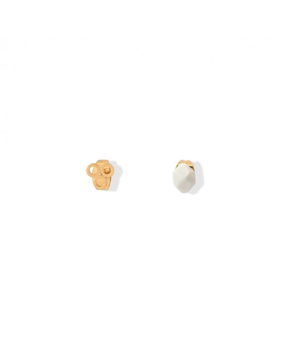 Boucles d'oreilles asymétriques Ashley en porcelaine et métal doré