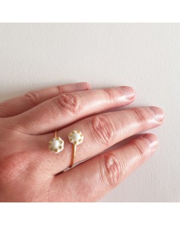 Bague double Élise portée