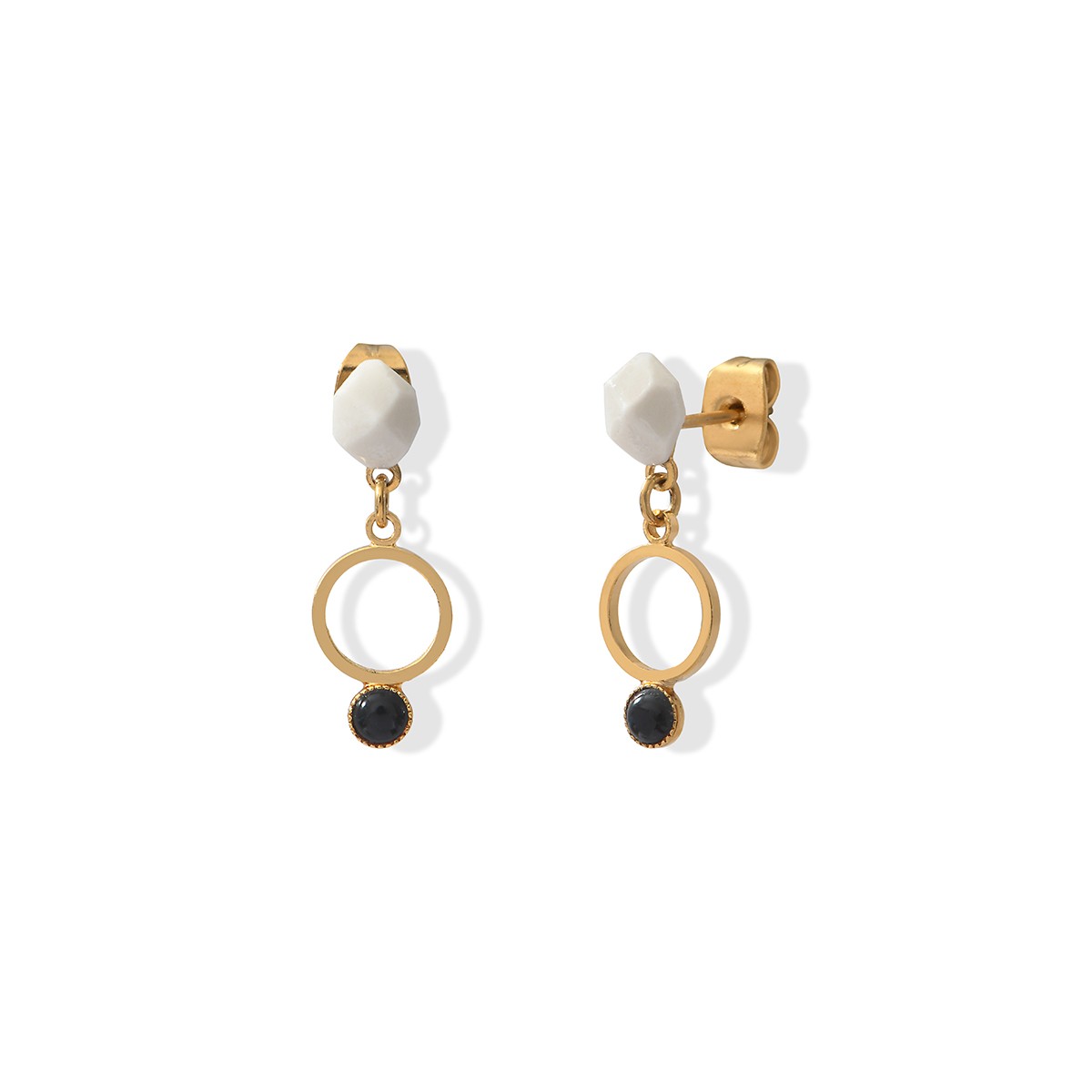 BO Sunrise 8 Noir en porcelaine métal et perle de verre