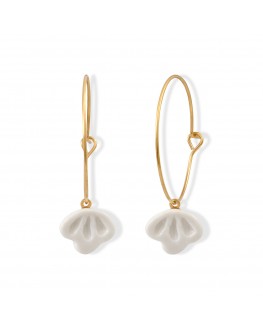 Créoles Coquillage en porcelaine émaillée faites main  à Paris