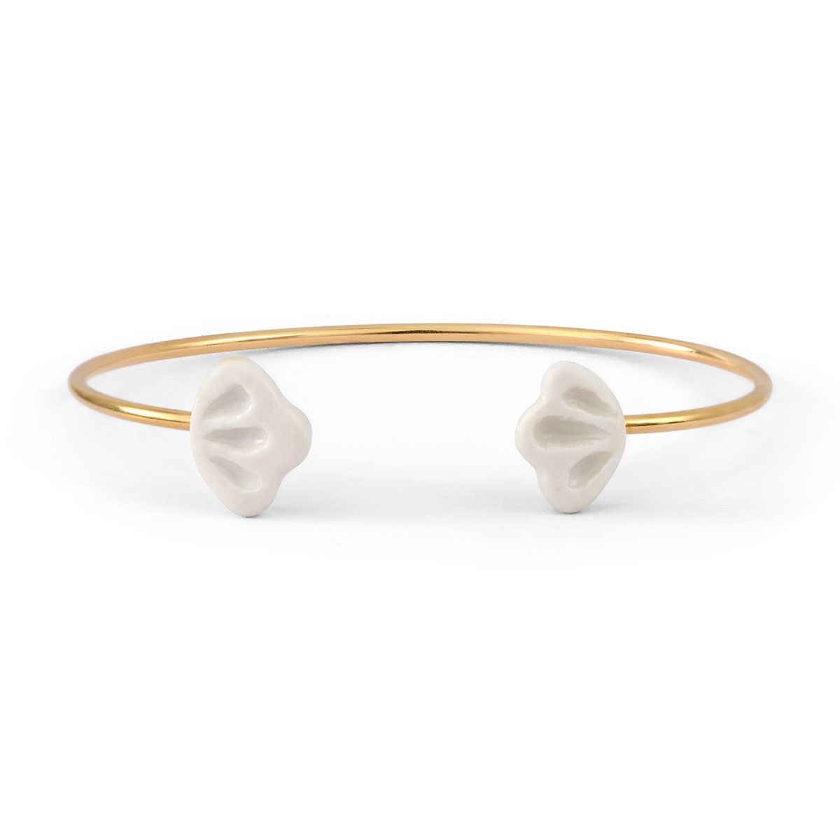 Bracelet double Coquillage fabriqué à Paris en porcelaine
