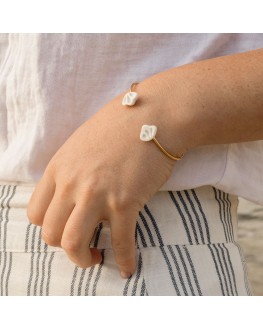 Bracelet double Coquillage fabriqué à Paris en porcelaine