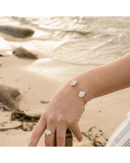 Bracelet double Coquillage fabriqué à Paris en porcelaine