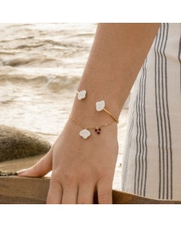 Bracelet double Coquillage fabriqué à Paris en porcelaine