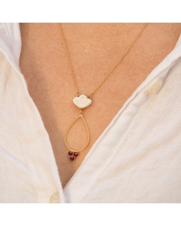 Pendentif collier Coquillage #3 en porcelaine