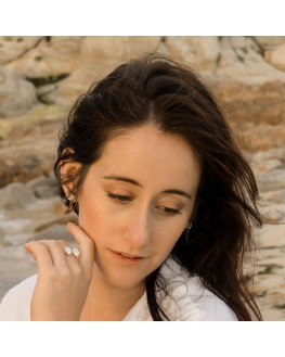 Bague duo Coquillage en porcelaine et métal doré