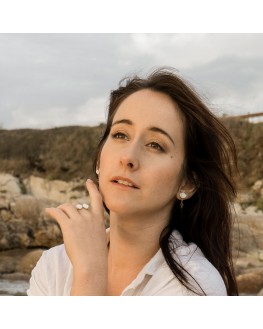 Bague duo Coquillage en porcelaine et métal doré