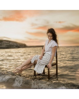 Bague duo Coquillage en porcelaine et métal doré