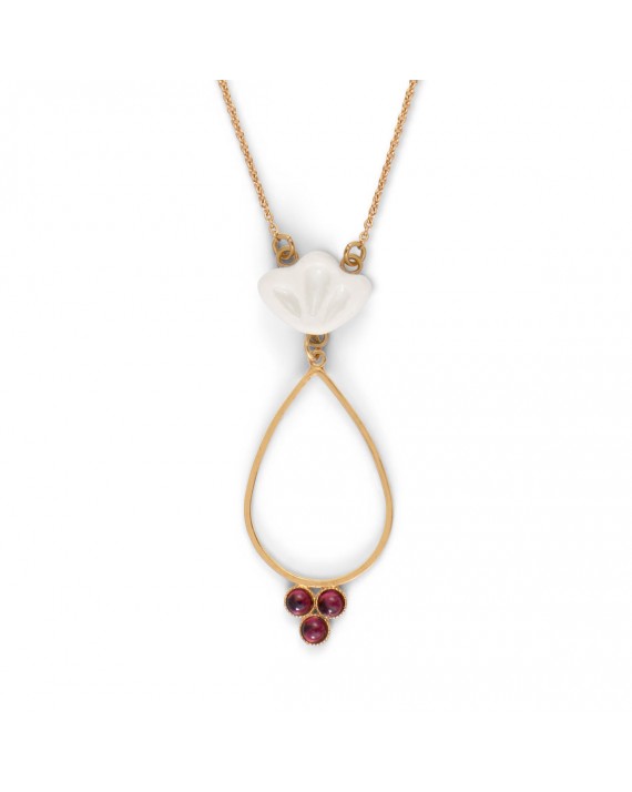 Pendentif collier Coquillage #3 en porcelaine