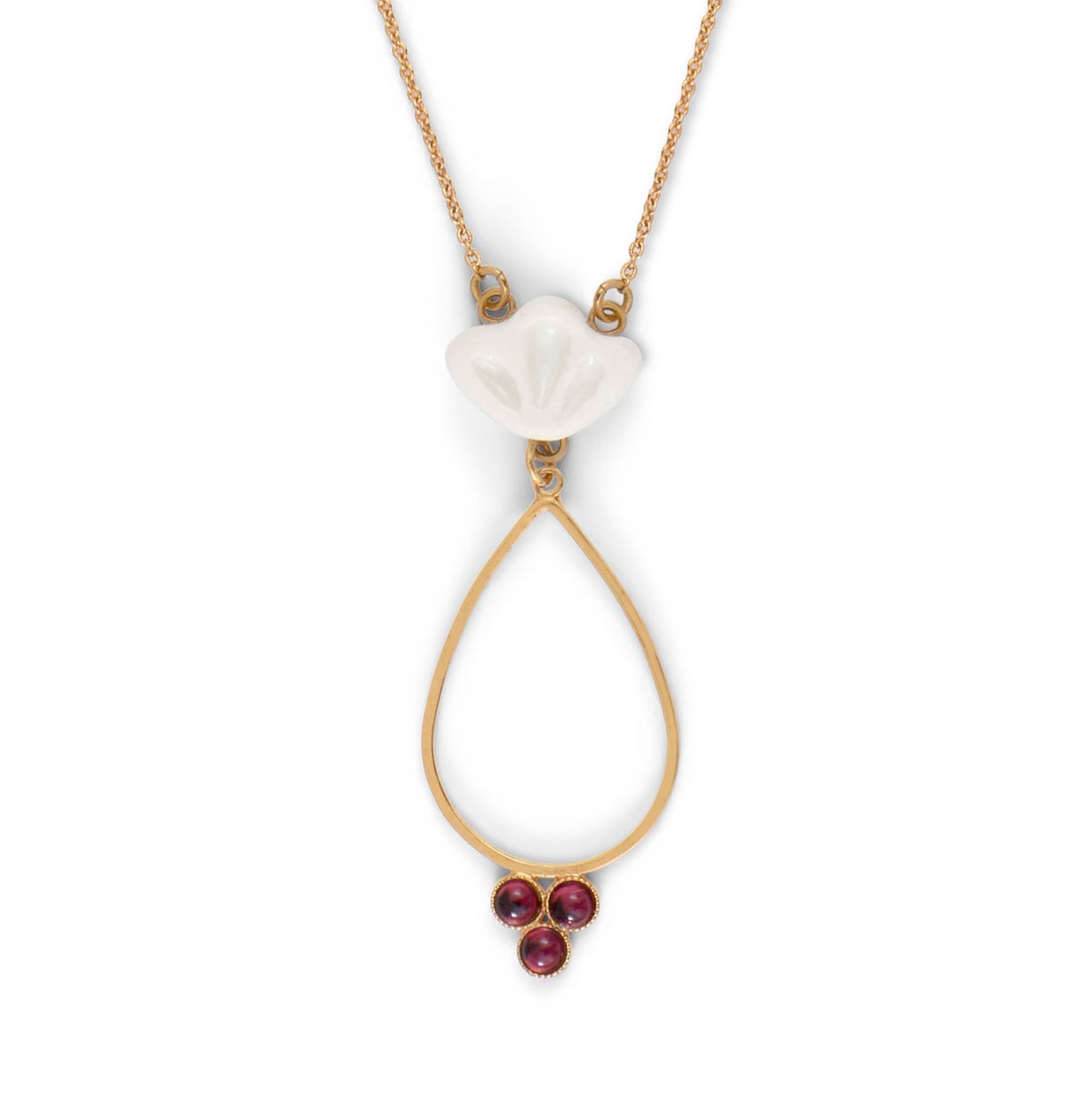 Pendentif collier Coquillage #3 en porcelaine