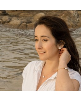 Les boucles d'oreilles Coquillage #4 en porcelaine et perles de verre