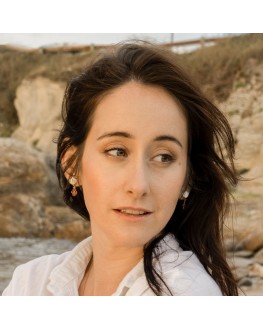 Les boucles d'oreilles Coquillage #4 en porcelaine et perles de verre