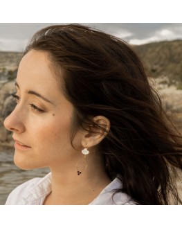 Boucles d'oreilles Coquillage #3 en porcelaine et perles de verre