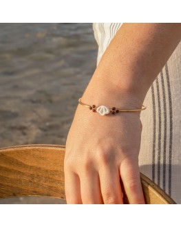 Bracelet Coquillage 3x2 en porcelaine et perles de verre
Bijou artisanal fabriqué à Paris