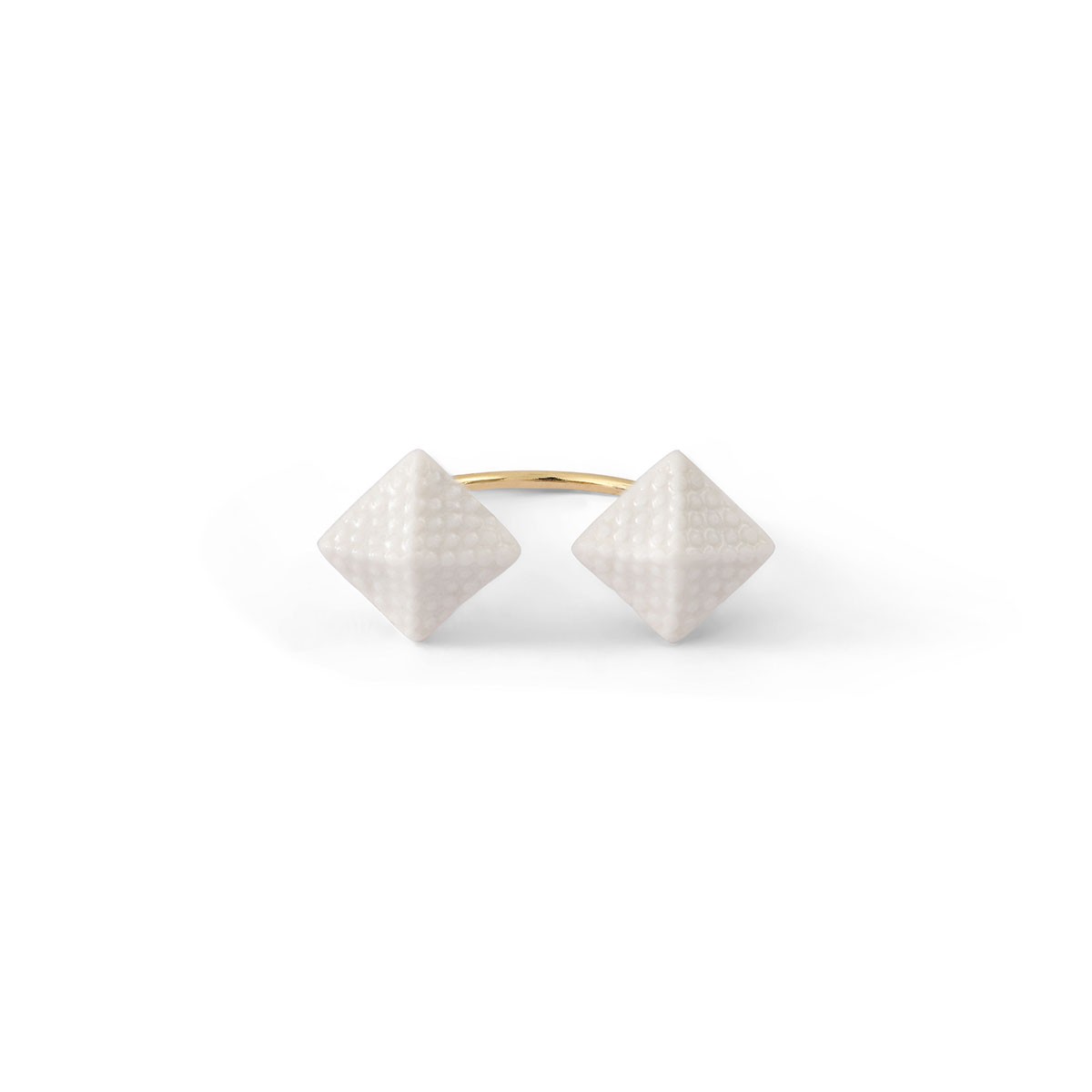 Bague Pyramide duo, bijou en porcelaine