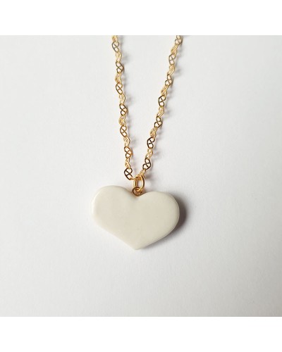 Pièce unique - Collier Coeur porcelaine