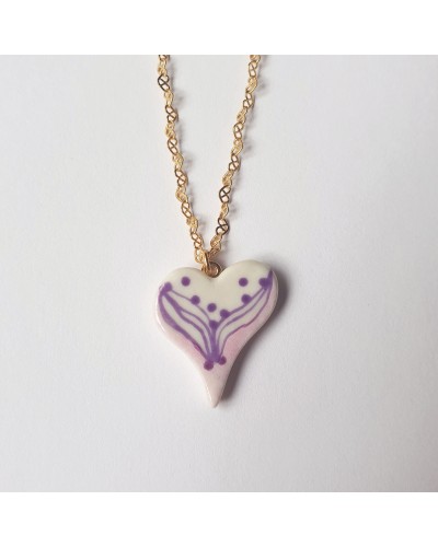 Pièce unique - Collier Coeur porcelaine