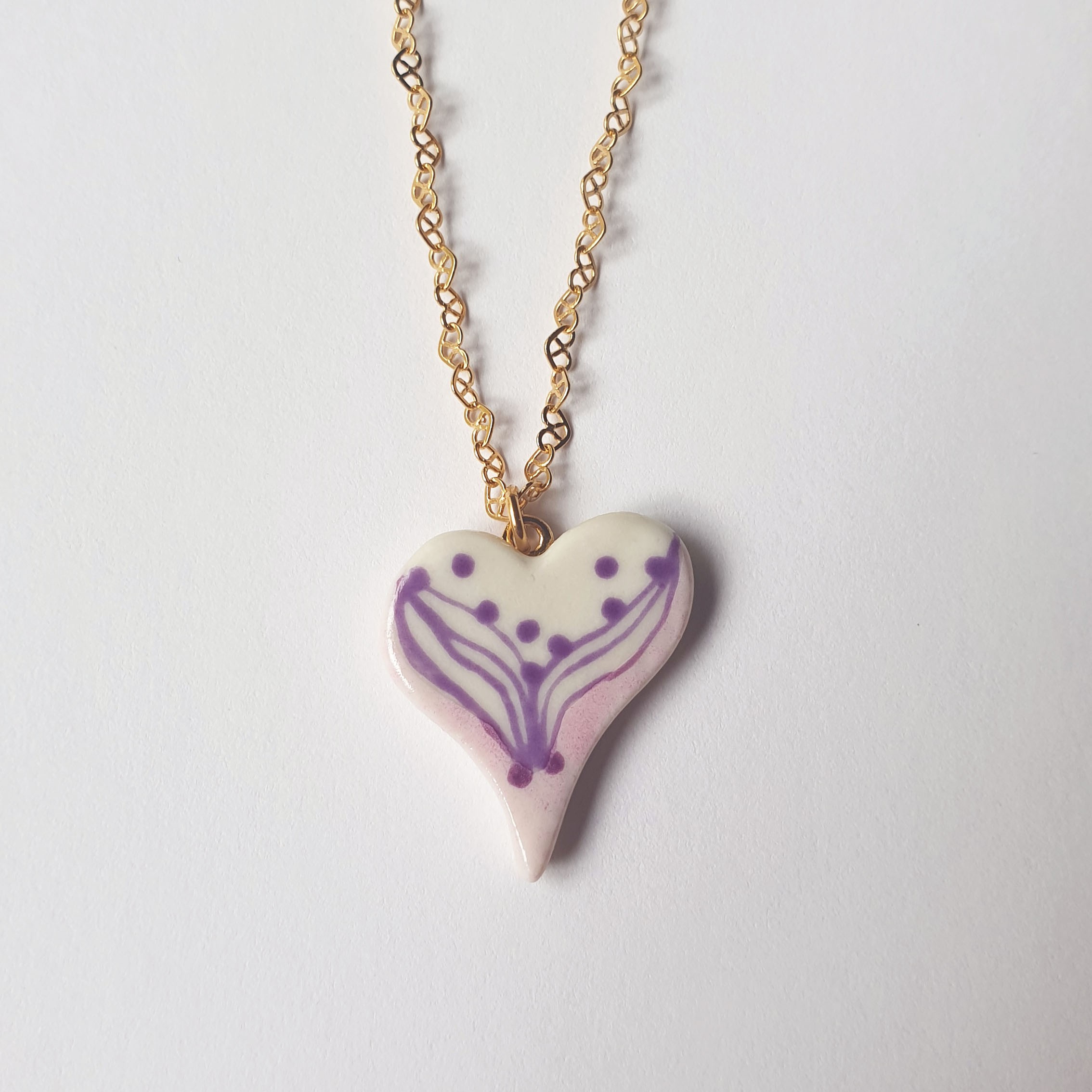 Pièce unique - Collier Coeur porcelaine