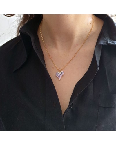 Pièce unique - Collier Coeur porcelaine