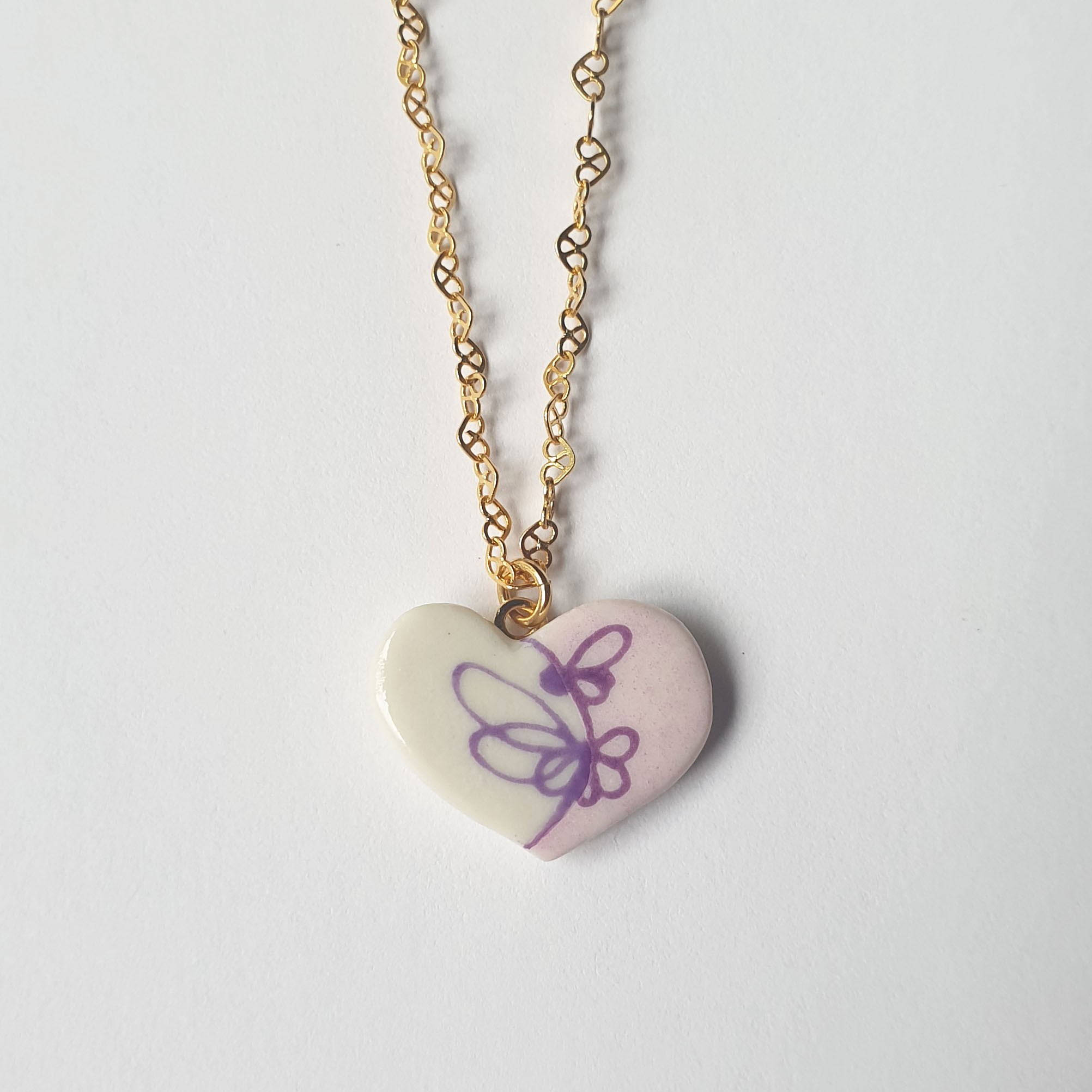 Pièce unique - Collier Coeur porcelaine