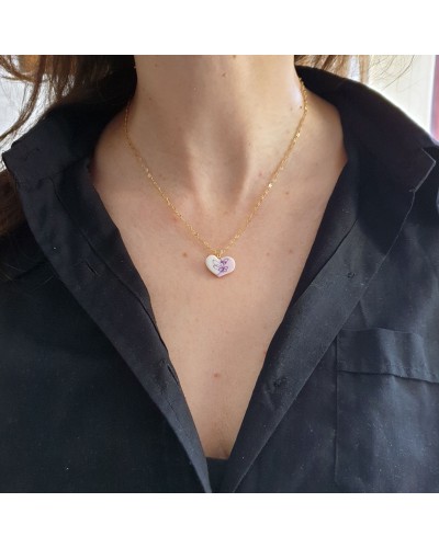 Pièce unique - Collier Coeur porcelaine