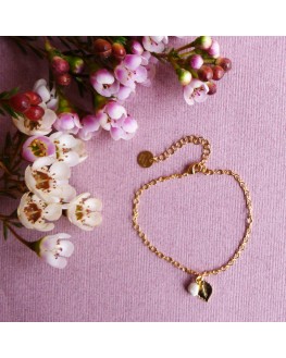 Bracelet Sunset feuille chaîne - fond fleurs