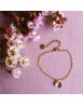 Bracelet Sunset feuille chaîne - fond fleurs