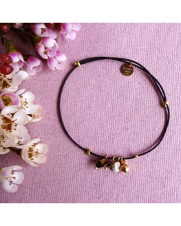 Bracelet Gri-gri Sunset cordon - fond fleurs