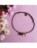 Bracelet Gri-gri Sunset cordon - fond fleurs