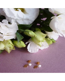 Boucles d'Oreilles Ashley PM - Décor fleuri