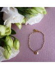 Bracelet Ashley perles grises - Décor fleuri