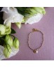 Bracelet Ashley perles grises - Décor fleuri