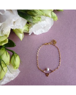 Bracelet Ashley chaîne en porcelaine et métal doré